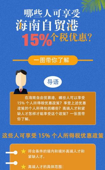 哪些人可享受海南自貿(mào)港15%個稅優(yōu)惠？