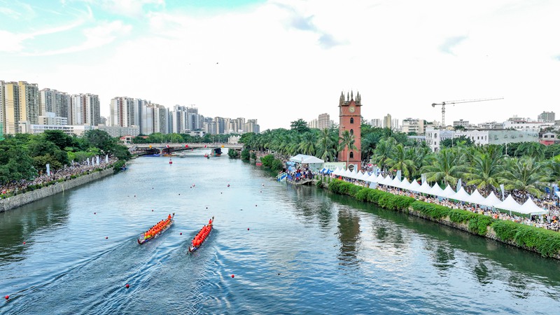 海口借“龍舟”傳承端午習(xí)俗，打造活力濱海之城。主辦方供圖